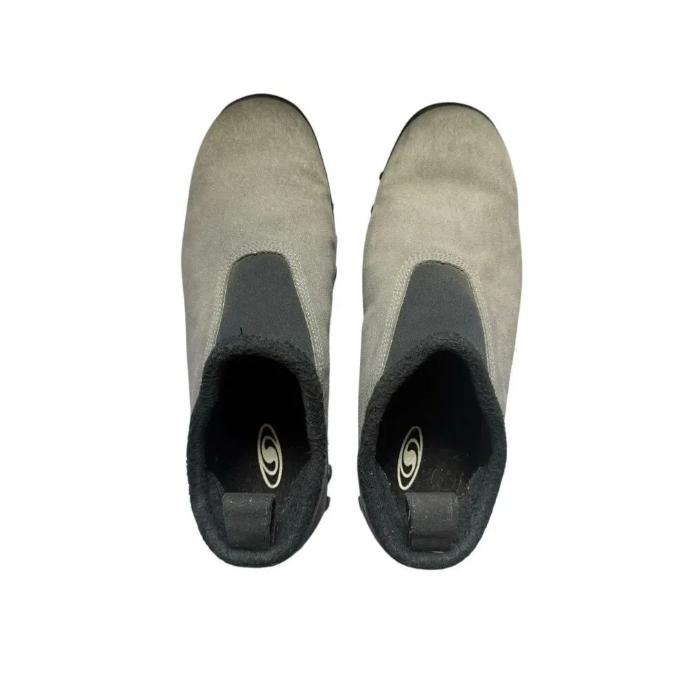 Salomon Mens Gray Contragrip Suede Snowclog Slip-on Shoes Size 11